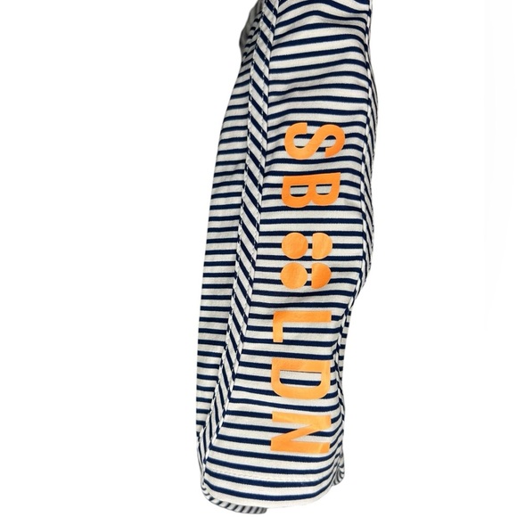 Sweaty Betty London Surfs Up Striped Board Shorts Size Medium Beetle Blue Stripe - Picture 5 of 10